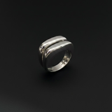 Double Pipping Ring in 925 sterling silver, handcrafted minimalist band jewelry by Aymone Studio