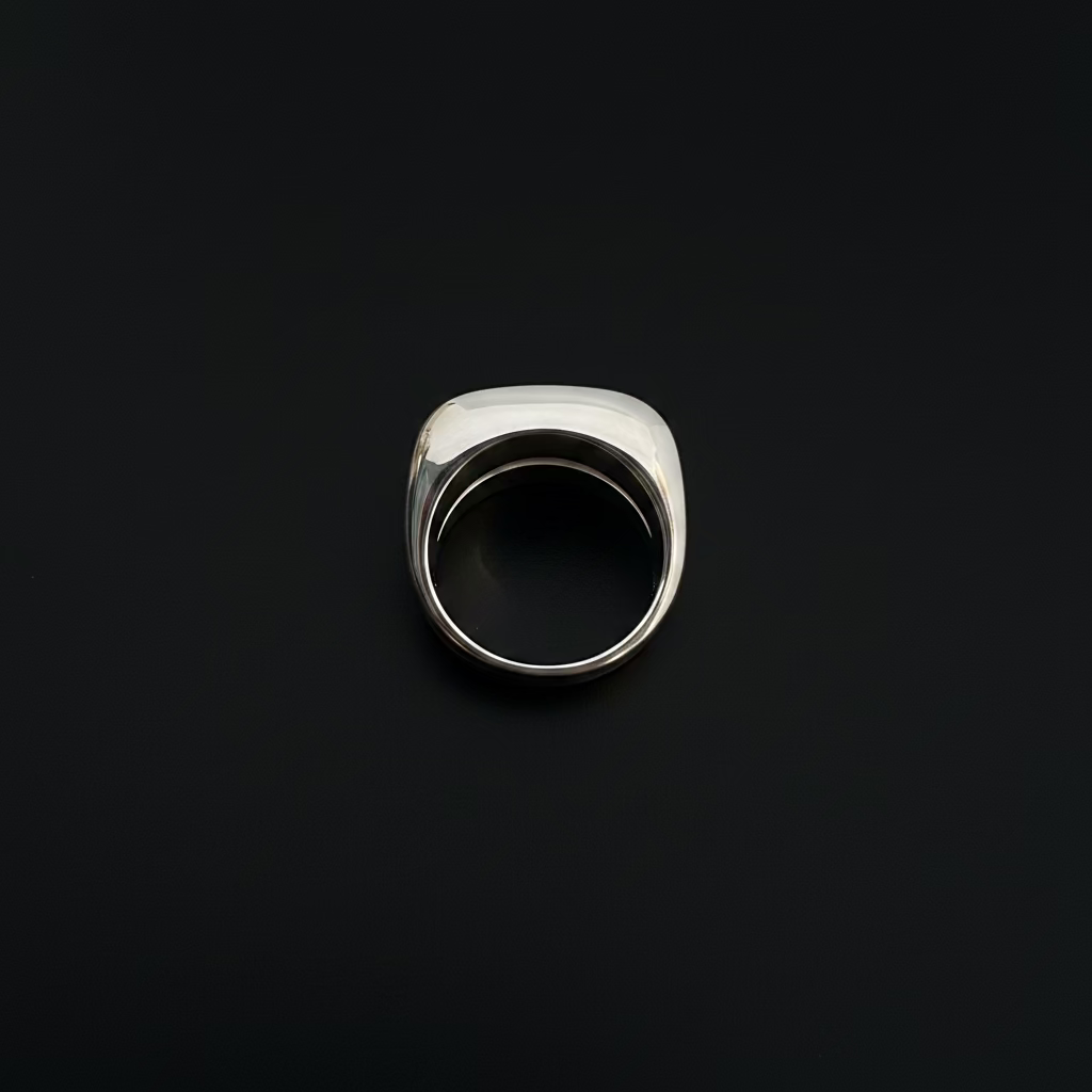 Aymone Studio Double Pipping Ring, handcrafted 925 sterling silver with architectural minimalist design, sculptural band jewelry piece