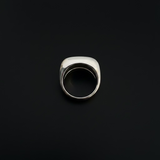 Aymone Studio Double Pipping Ring, handcrafted 925 sterling silver with architectural minimalist design, sculptural band jewelry piece