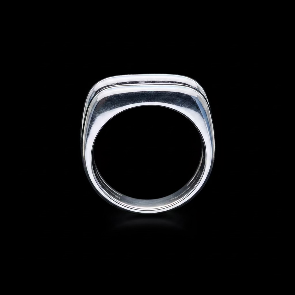Triple Pipping Ring, sculptural sterling silver statement ring with three merged bands, Aymone Studio signature piece