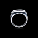 Triple Pipping Ring, sculptural sterling silver statement ring with three merged bands, Aymone Studio signature piece